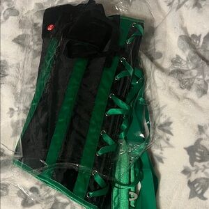NWT Green Corset Set